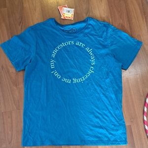 Blue Graphic Tee with Inspirational Print